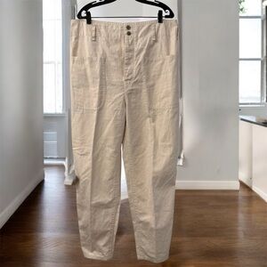 Isabel Marant Étoile- High Rise Cream Button Up Pants-Eu38/US6